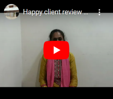 Smiling woman happily shares her positive review of Vedam Ayurveda's effective treatment for Psoriasis.
